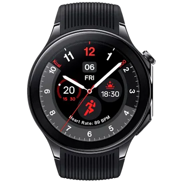 OnePlus Watch 2 Schwarz (Schwarz Rubberen Armband)
