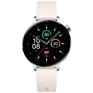 OnePlus Watch 3 43mm Silber (Weißes Gummi Armband)