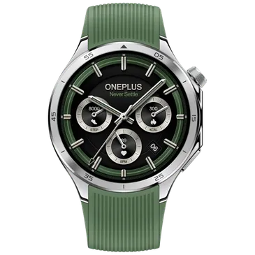 OnePlus Watch 3 Silber (Grünes Gummi Armband)
