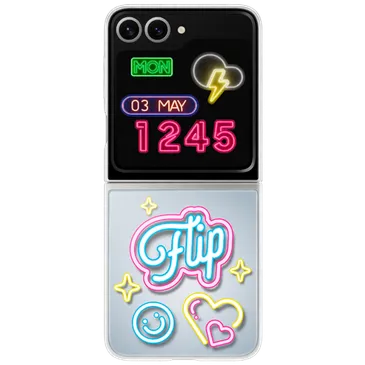 Samsung Flipsuit Hülle Samsung Galaxy Z Flip 6/Flip 7 FE + Neon Card Durchsichtig