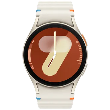 Samsung Galaxy Watch 7 40mm Beige (Weißes Gummi Armband)