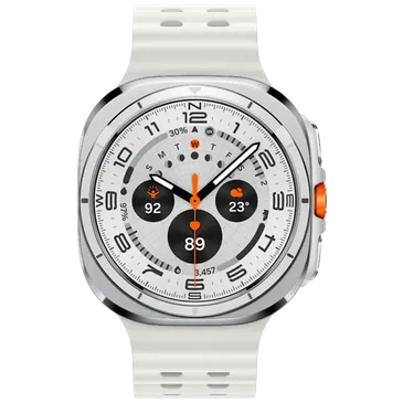 Samsung Galaxy Watch Ultra Titanium Weiß (Weißes Gummi Armband)