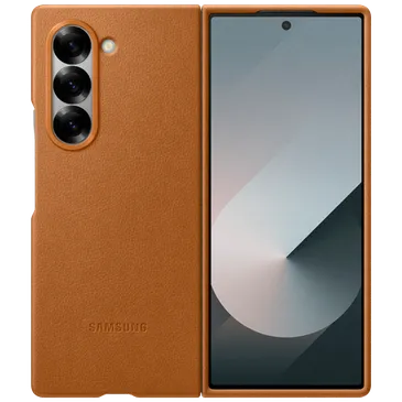 Samsung Pu-Leder Back Cover Braun Samsung Galaxy Z Fold 6