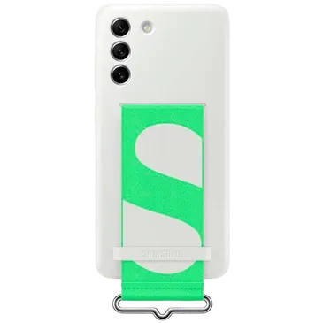 Samsung Silikon Back Cover Mit Band Weiß Samsung Galaxy S21 FE