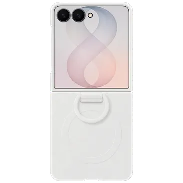 Samsung Silikon Back Cover mit Ring Weiß Magnetisch Samsung Galaxy Z Flip 8