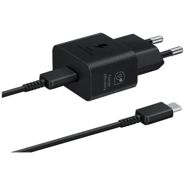 Samsung USB-C Schnellladegerät 25W T2510 + USB-C Kabel Schwarz