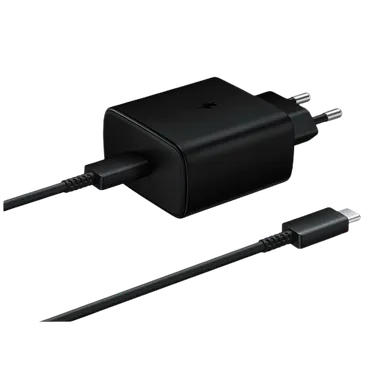Samsung USB-C Ladeadapter mit Schnellladefunktion 45W + USB-C Kabel EP-TA845 Schwarz