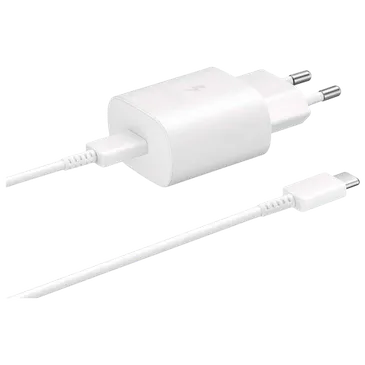 Samsung USB-C Ladeadapter mit Schnellladefunktion 25W + USB-C Kabel EP-TA800 Weiß