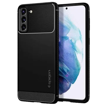 Spigen Rugged TPU Back Cover Schwarz Samsung Galaxy S21