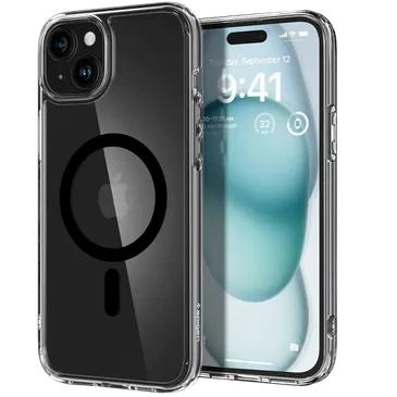 Spigen Ultra Hybrid TPU Magfit Back Cover Schwarz Apple iPhone 15