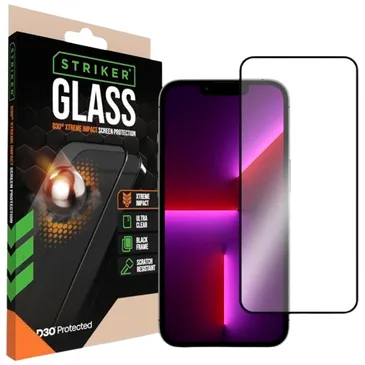 Striker D3O Gehärtetes Glass Edge To Edge Displayschutzfolie Apple iPhone 13/13 Pro/14/16e